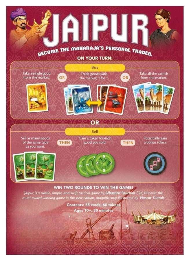 تيكلز لعبة تيكلز جايبور - اشترِ، بِع، واربح في أسواق راجستان الملونة | لعبة لوحية استراتيجية للتجارة والسوق للاعبين، مناسبة للأطفال والكبار (الأعمار: 10 سنوات فأكثر) - Image 2